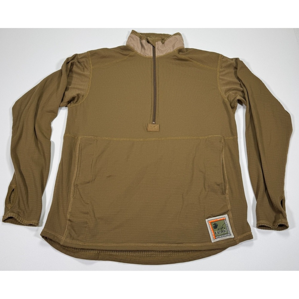Peckham USMC FROG Mens Medium Coyote Brown Flame Resistant 1/4 Zip Pullover USA